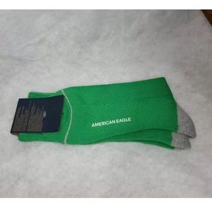 Men's Green AE Embroidered Burger Santa Crew Socks